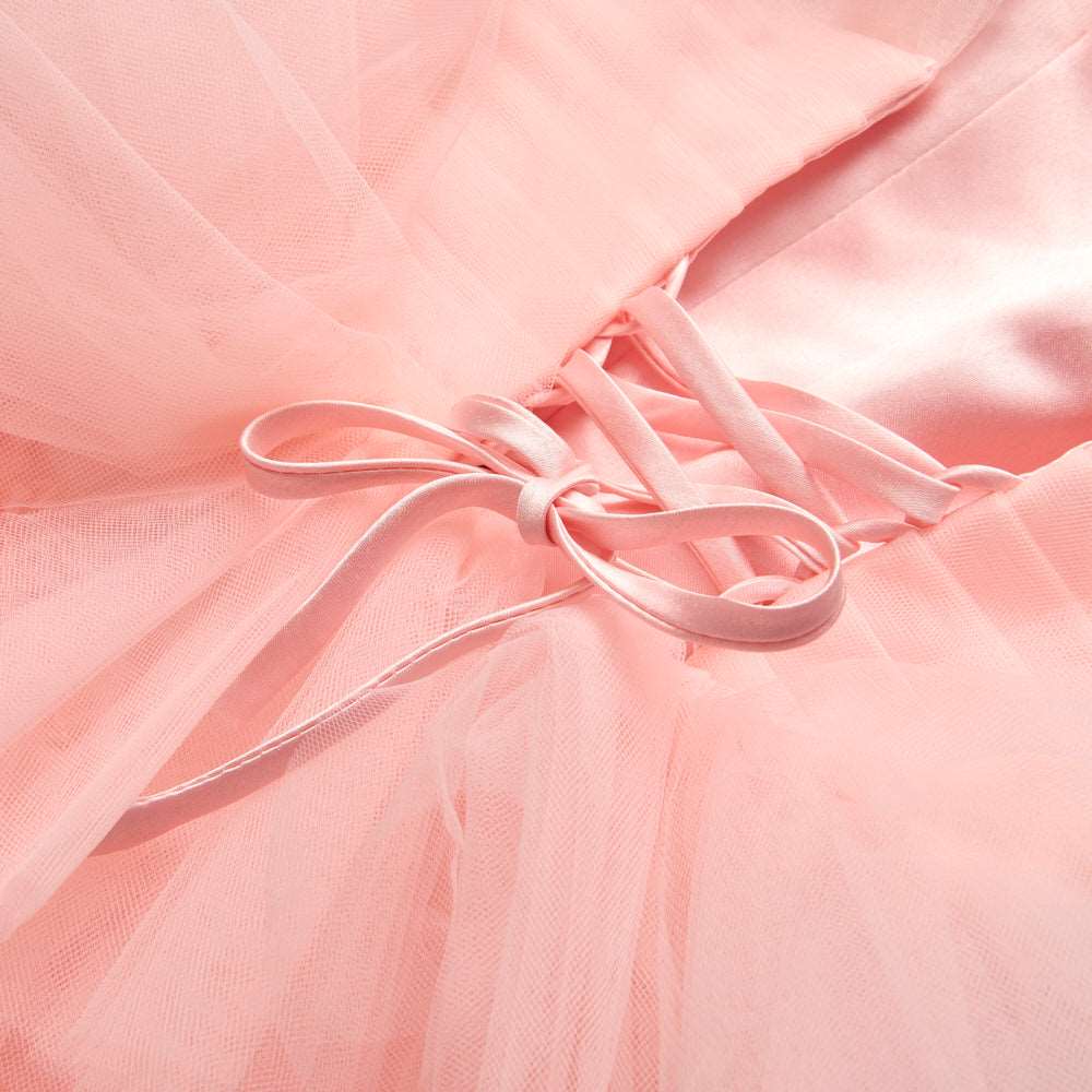 Layered tulle occasion dress pink