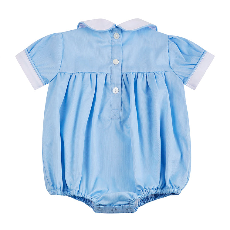 Soft Pleated Romper Blue ONE LEFT