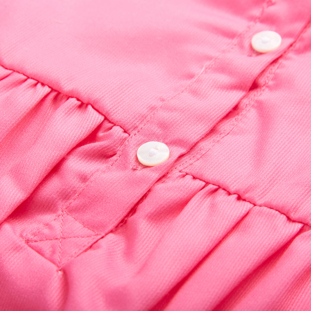 Pink smocked full sleeved romper