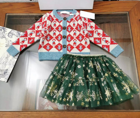 Knitted cardigan and tutu set