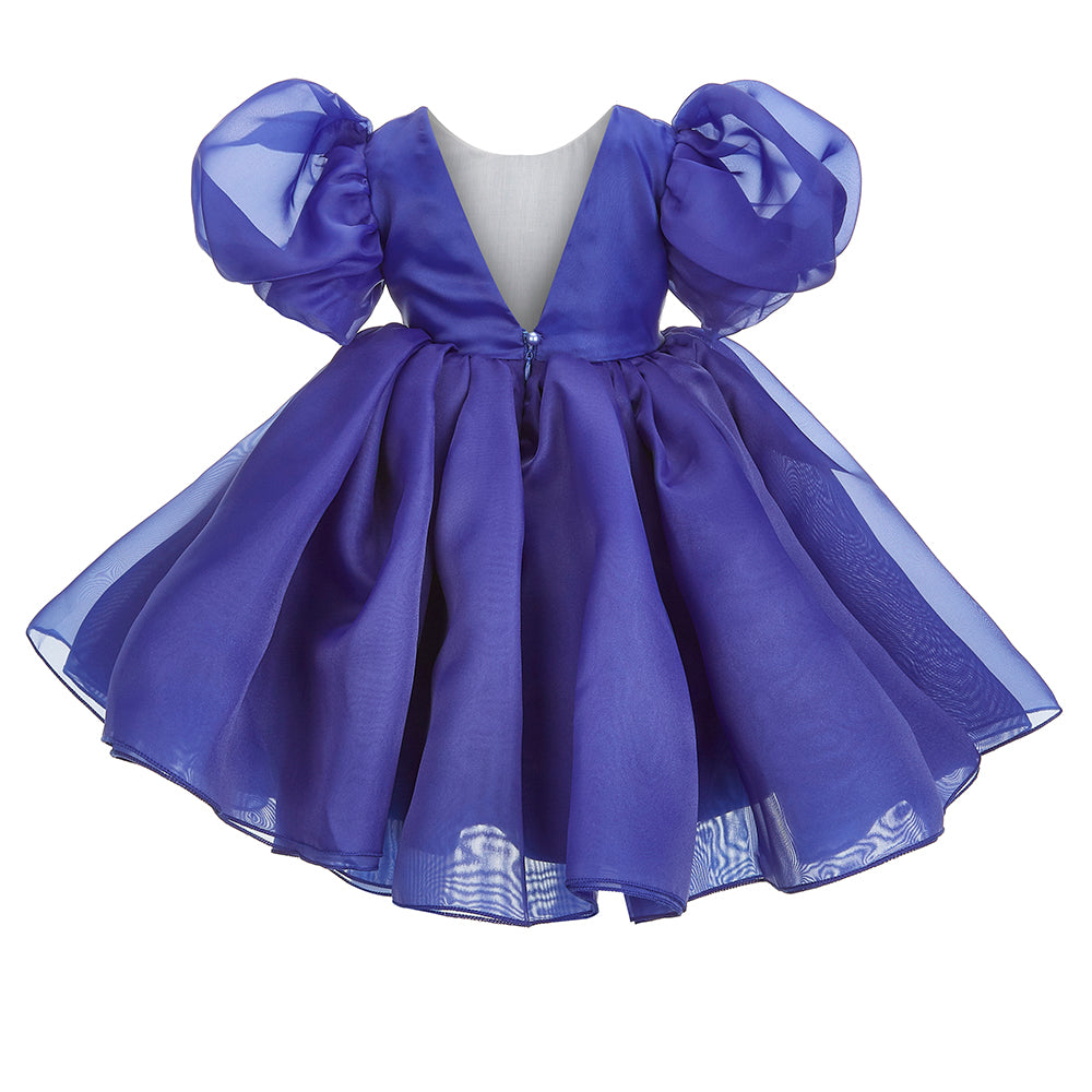 Sapphire blue tulle volume dress