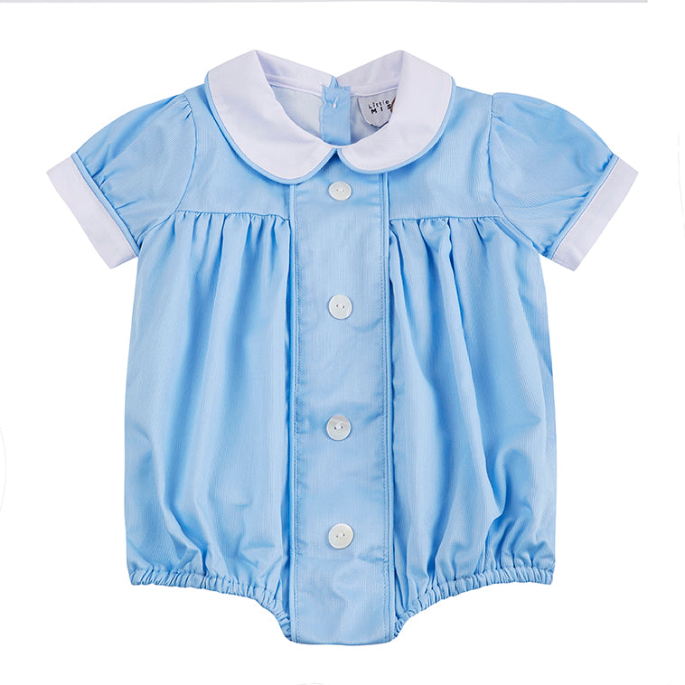 Soft Pleated Romper Blue ONE LEFT