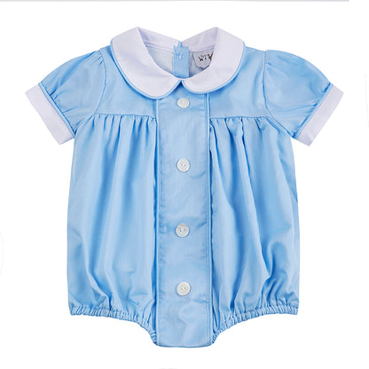 Soft Pleated Romper Blue ONE LEFT