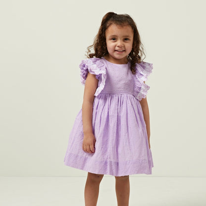 Lilac Plumeti Frill Dress