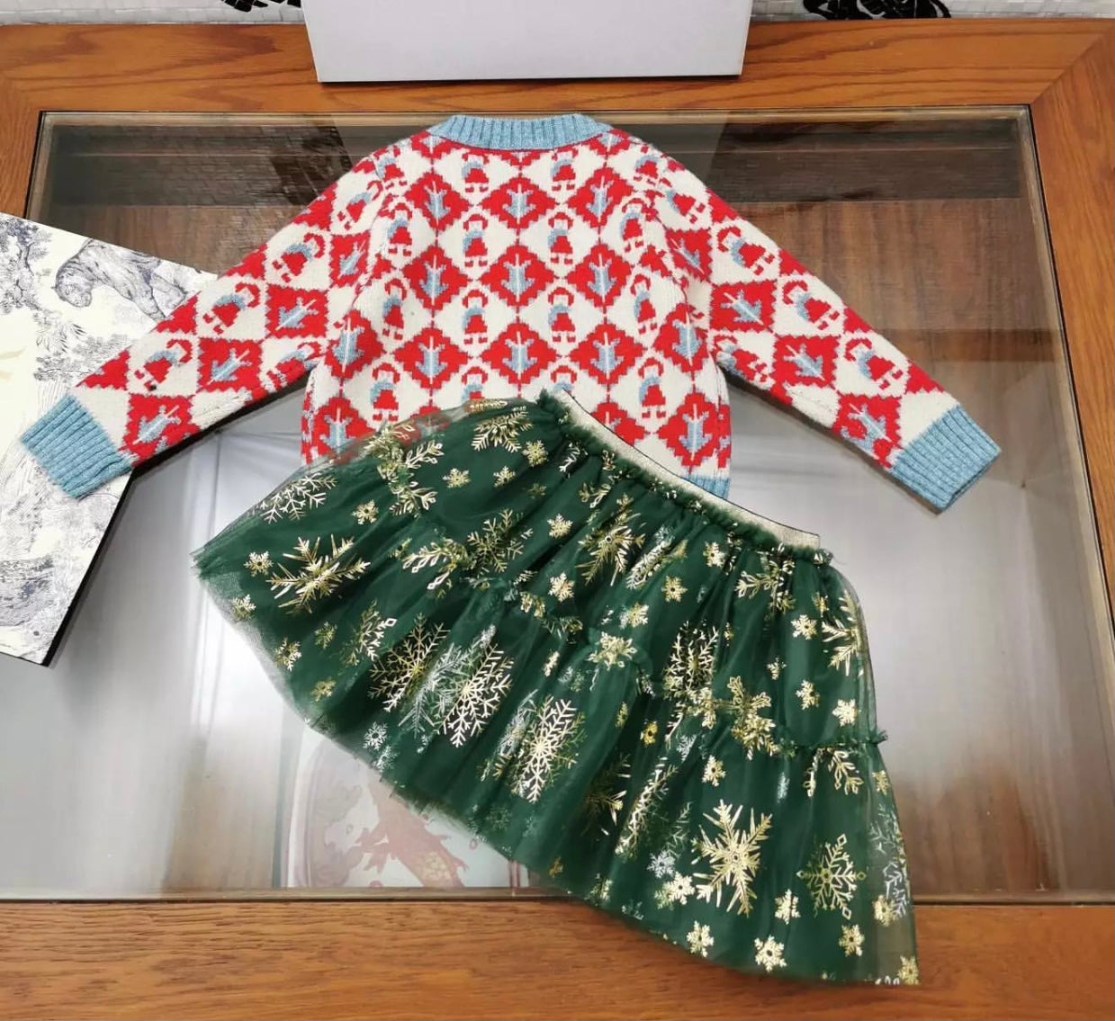 Knitted cardigan and tutu set