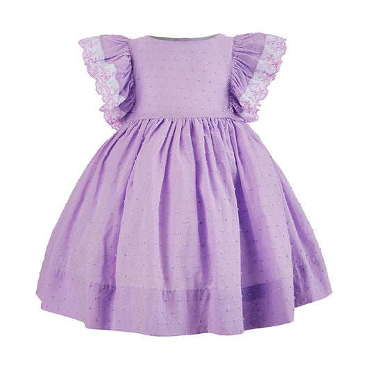 Lilac Plumeti Frill Dress
