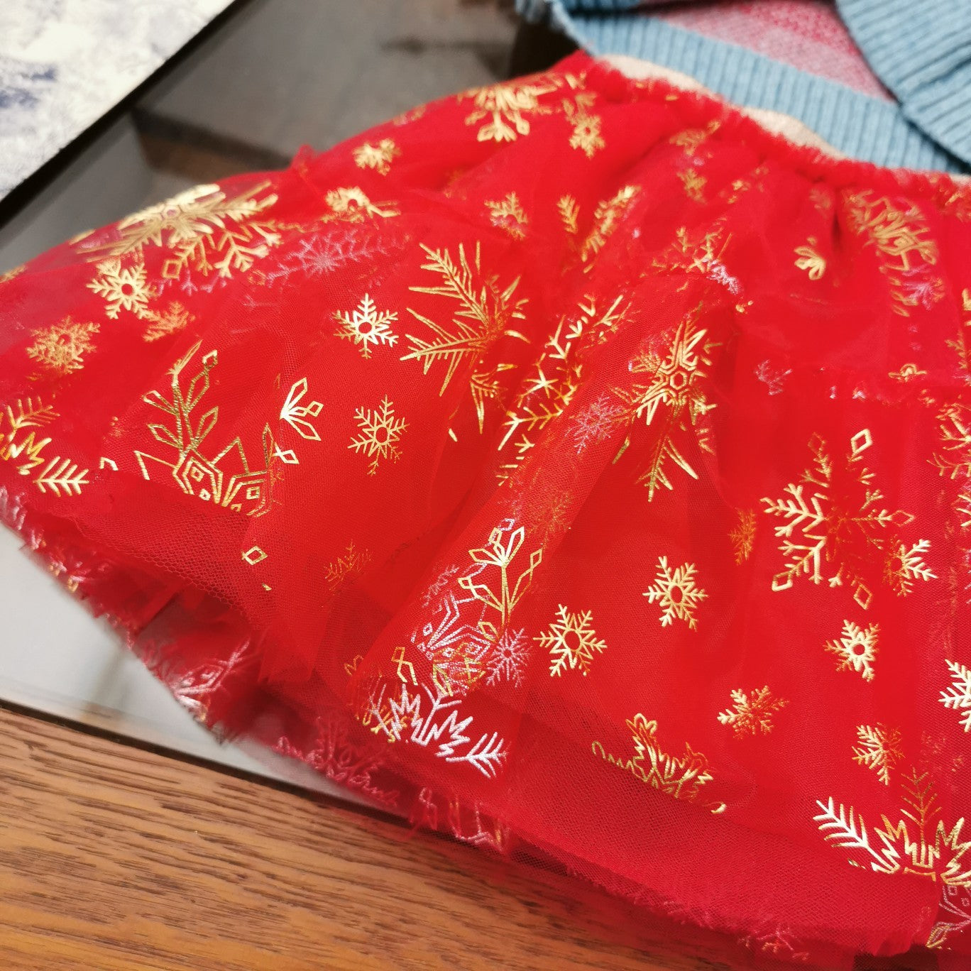 Knitted cardigan and red tutu set