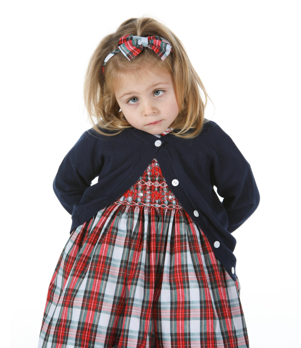 Pure organic cotton open work cardigan navy