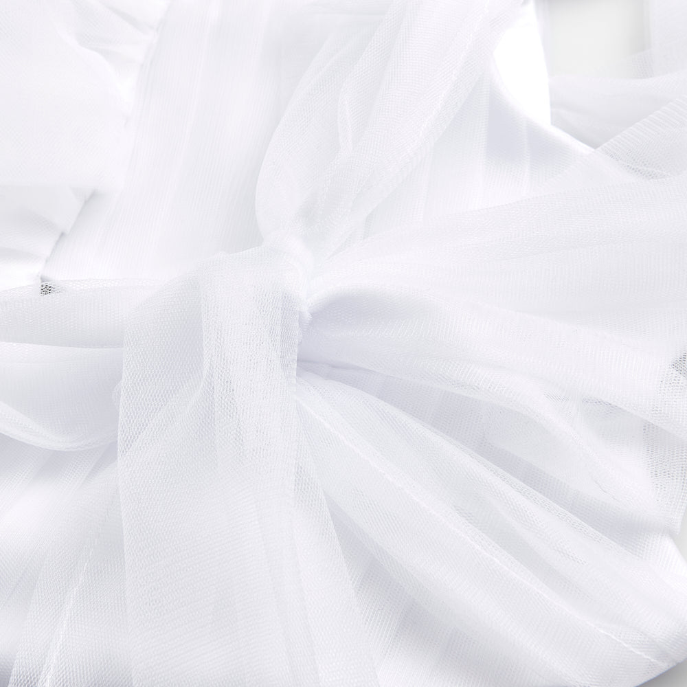 Layered tulle occasion dress white