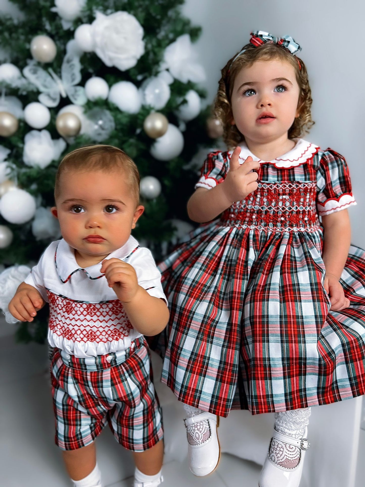 Boy's Hand Smocked tartan set
