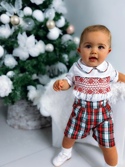 Boy's Hand Smocked tartan set