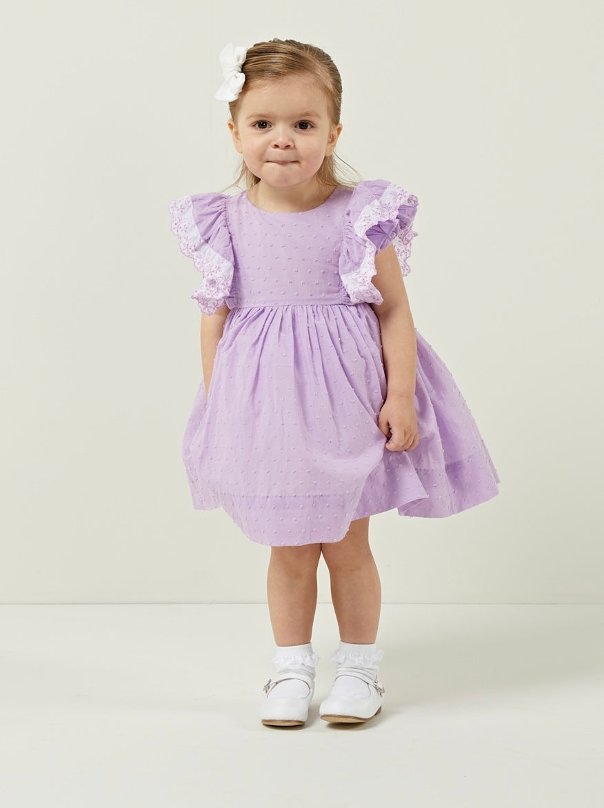 Lilac Plumeti Frill Dress