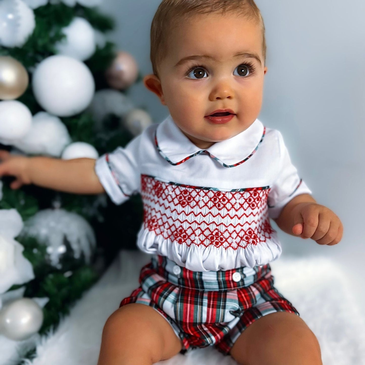 Boy's Hand Smocked tartan set