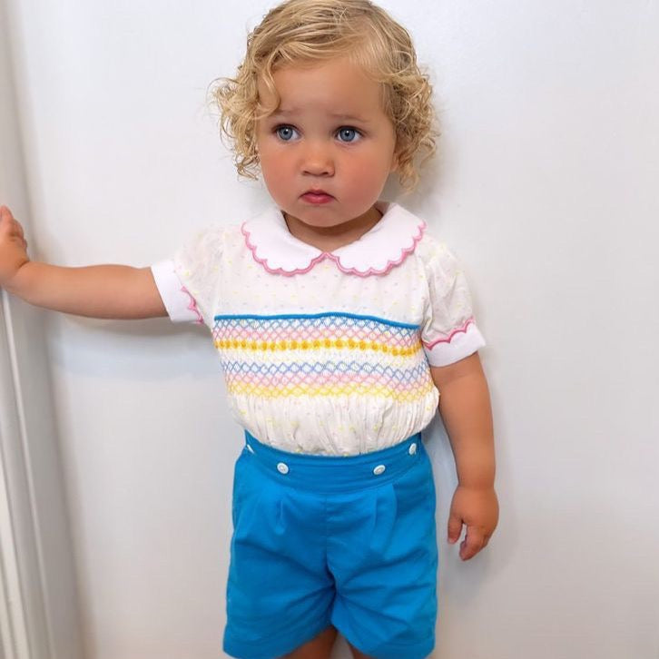 Boy's Hand Smocked Rainbow Set