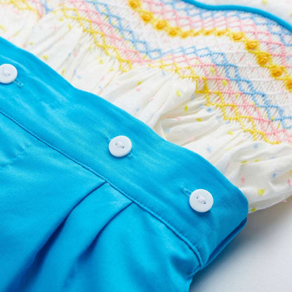 Littlemissc Boy's Hand Smocked Rainbow Set