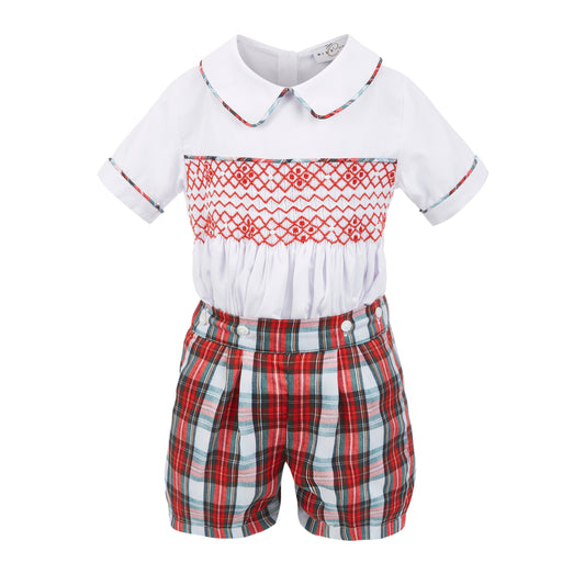 Boy's Hand Smocked tartan set